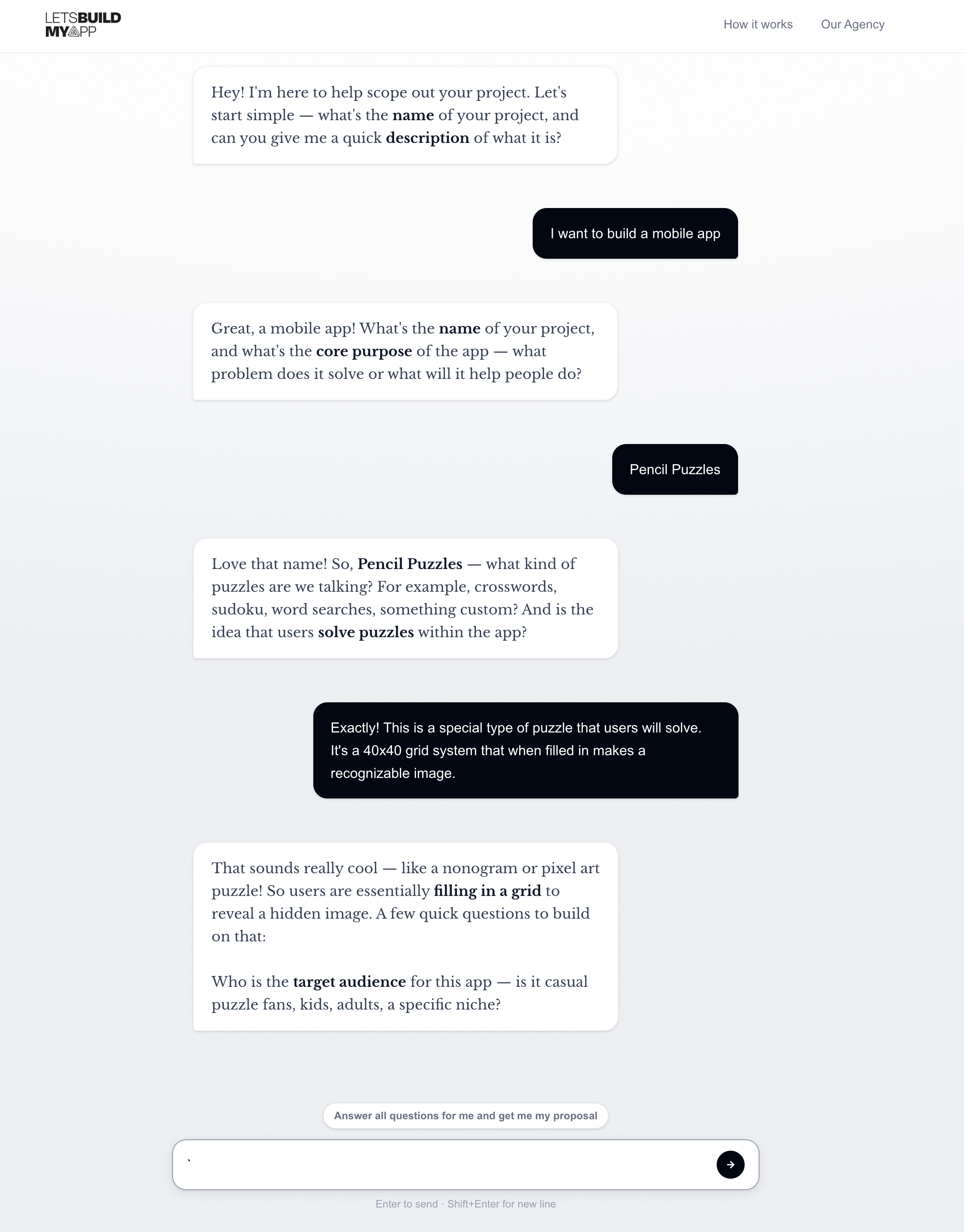 AI scoping tool conversation preview
